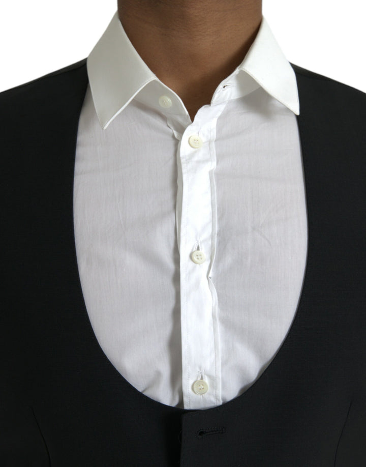 Black Wool Vest Dress Formal Waistcoat