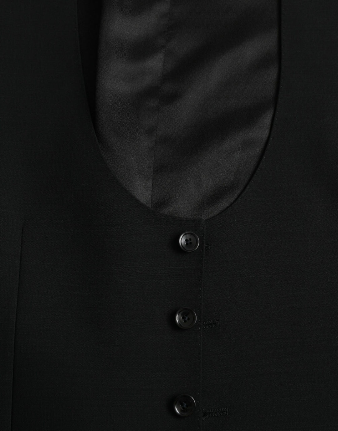 Black Wool Vest Dress Formal Waistcoat