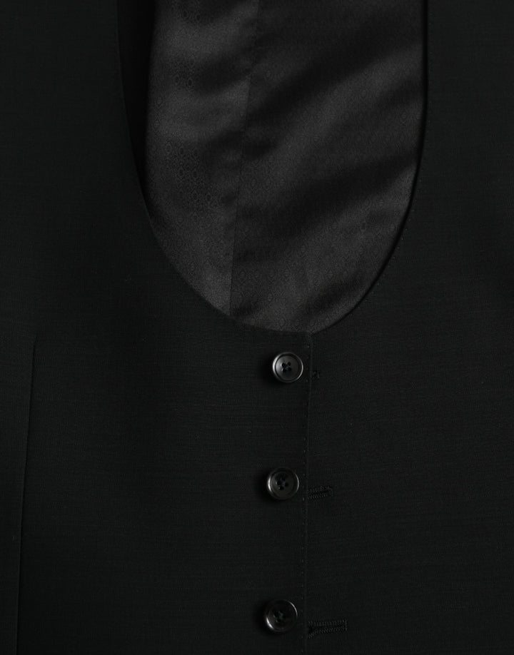 Black Wool Vest Dress Formal Waistcoat