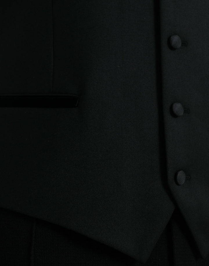 Black Silk Vest Dress Formal Waistcoat