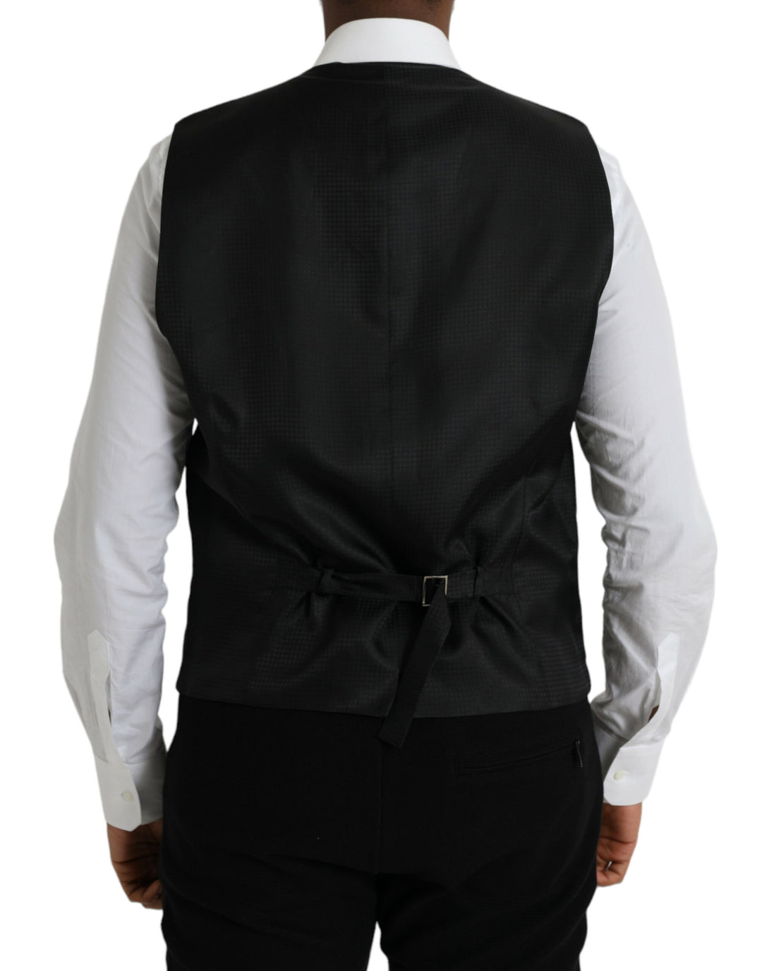 Black Wool Vest Dress Formal Waistcoat