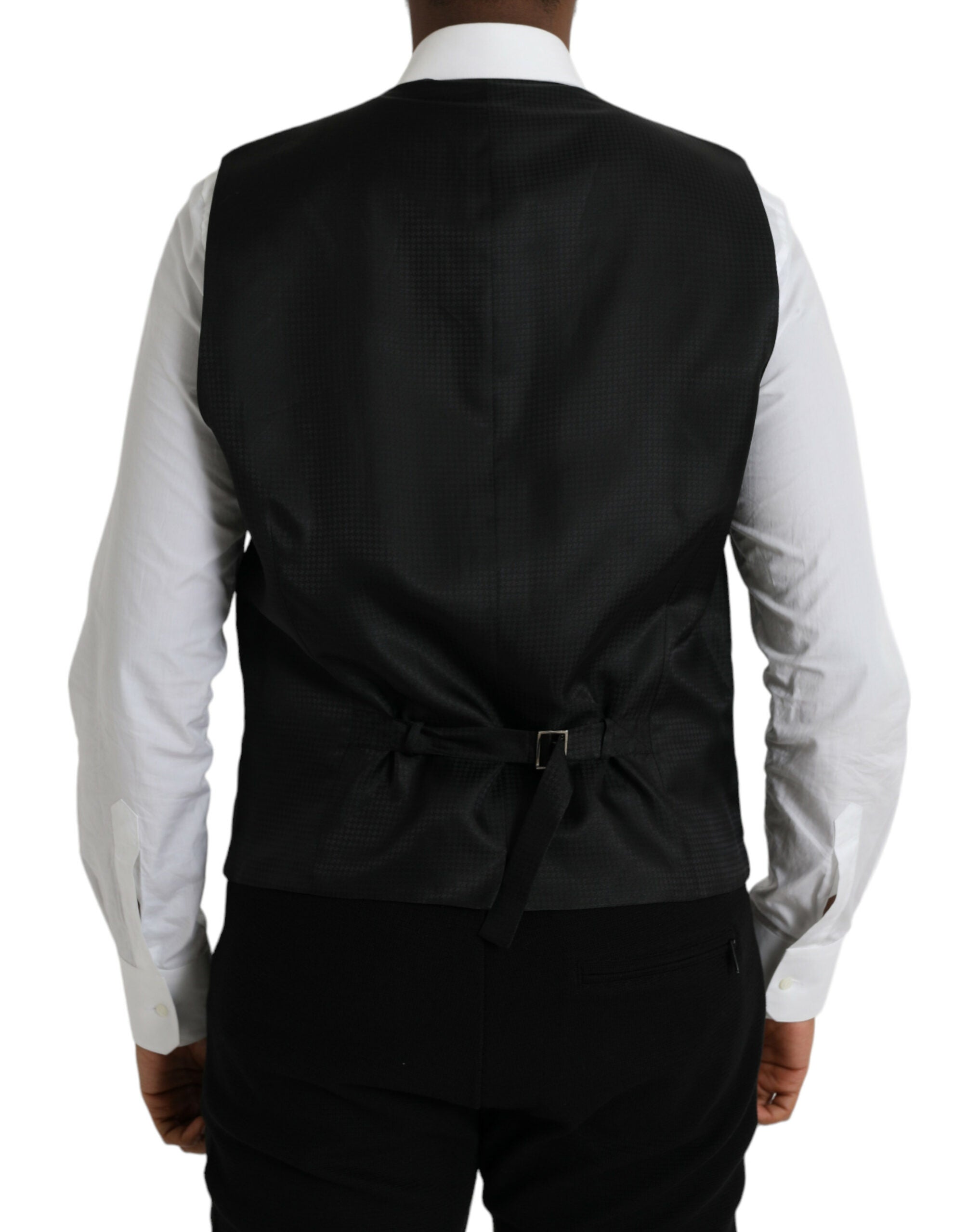 Black Wool Vest Dress Formal Waistcoat