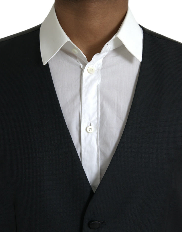 Black Wool Vest Dress Formal Waistcoat