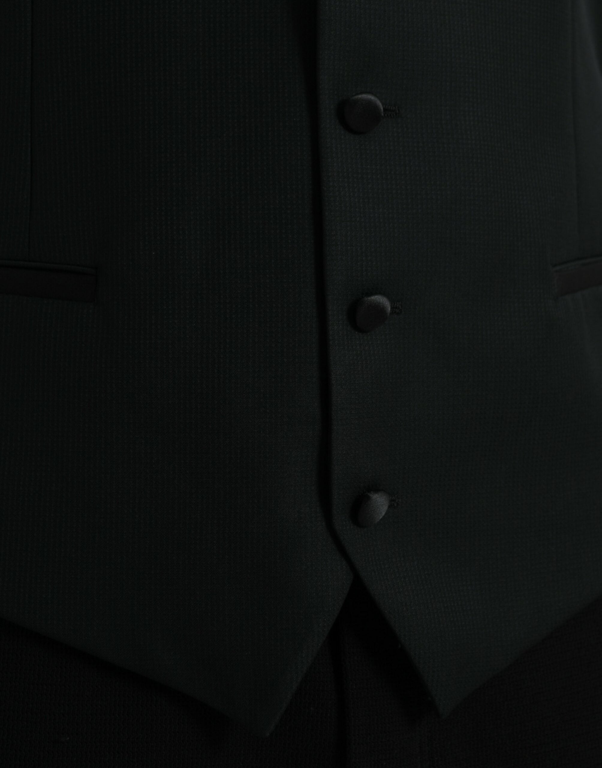 Black Wool Vest Dress Formal Waistcoat