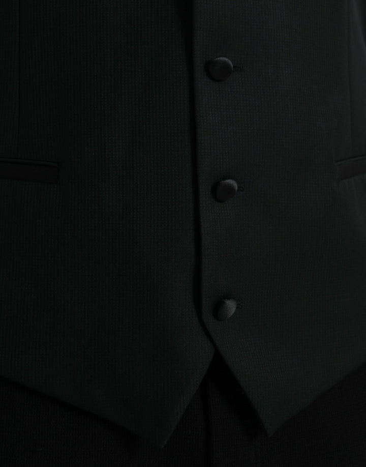 Black Wool Vest Dress Formal Waistcoat