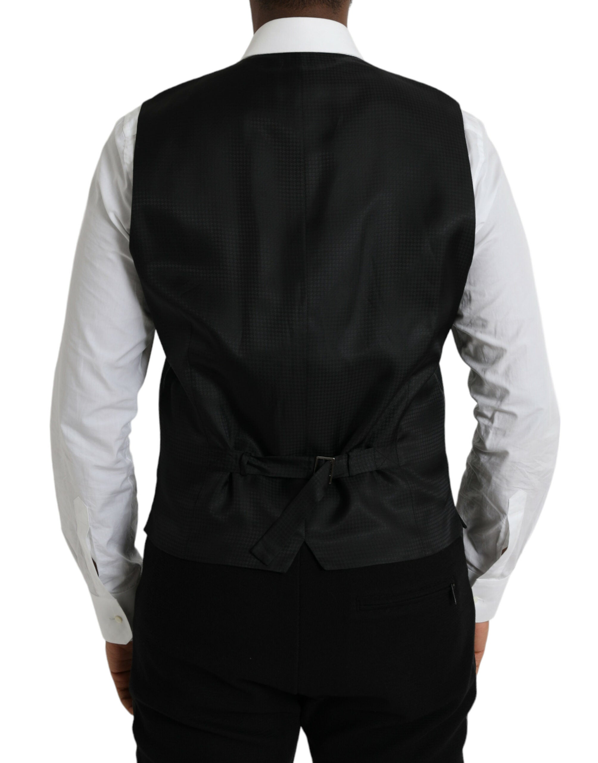 Black Wool Vest Dress Formal Waistcoat
