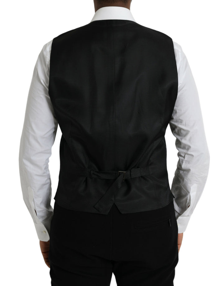 Black Wool Vest Dress Formal Waistcoat