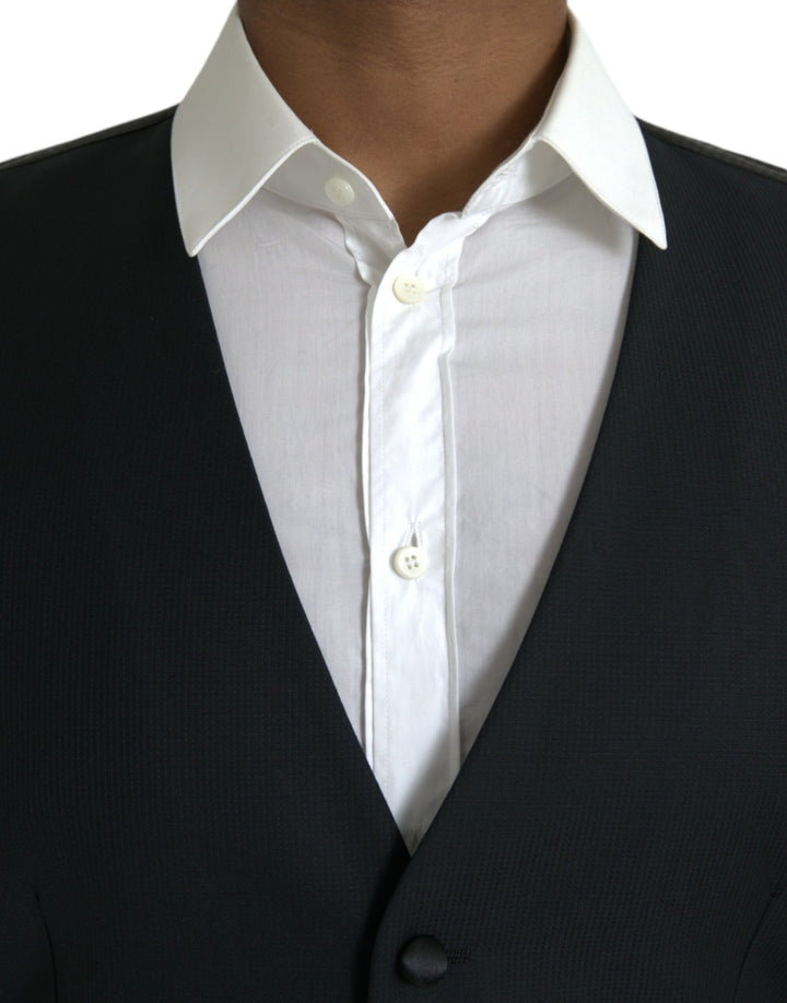 Black Wool Vest Dress Formal Waistcoat