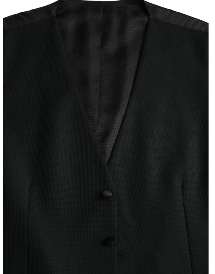 Black Wool Vest Dress Formal Waistcoat