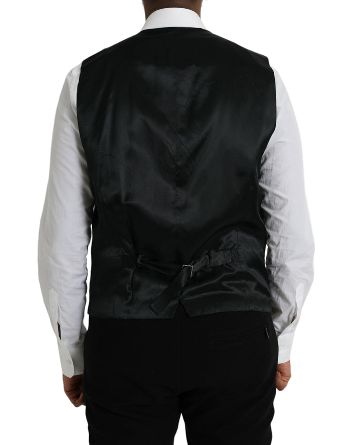 Black Wool Vest Dress Formal Waistcoat