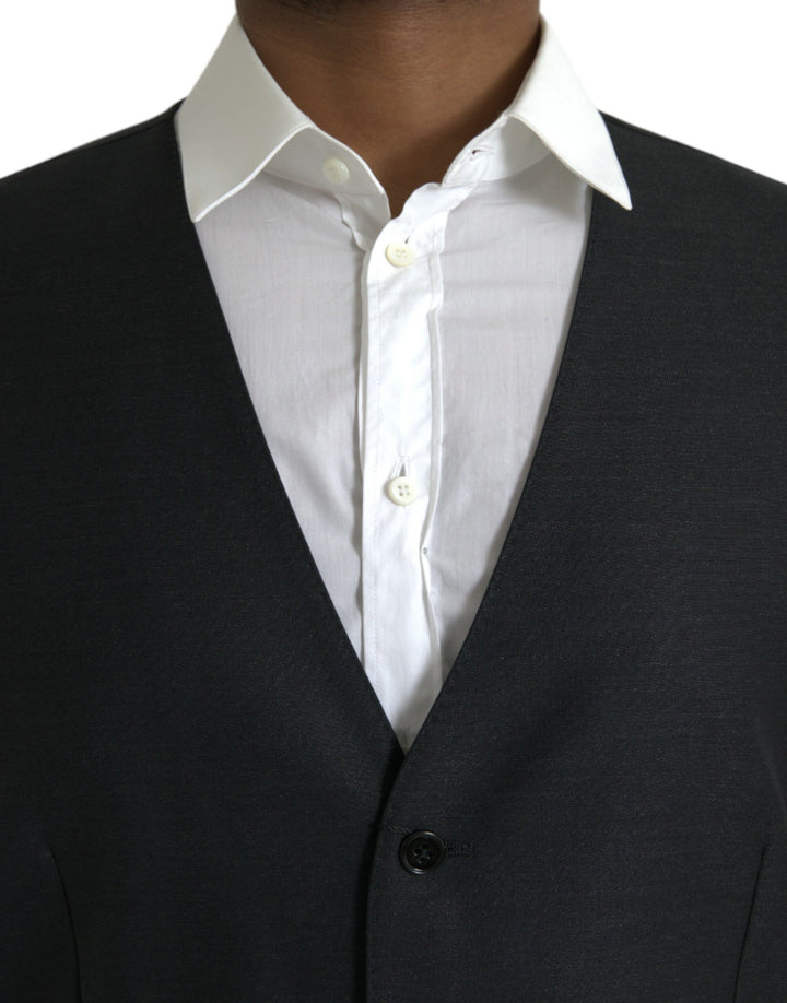 Black Wool Vest Dress Formal Waistcoat