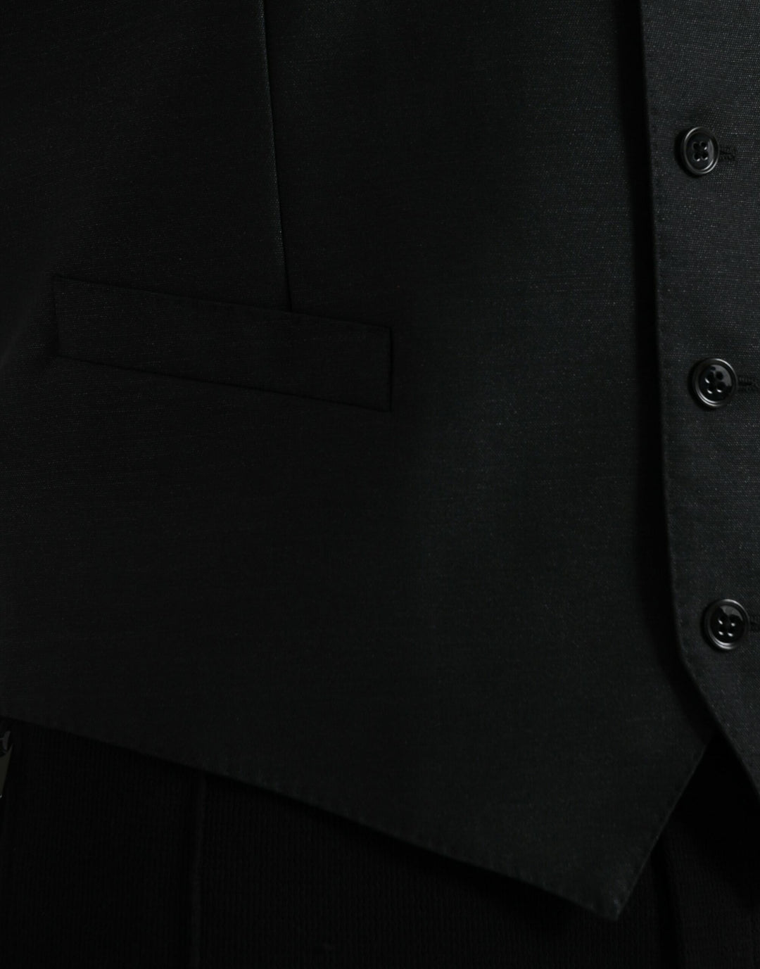 Black Wool Vest Dress Formal Waistcoat