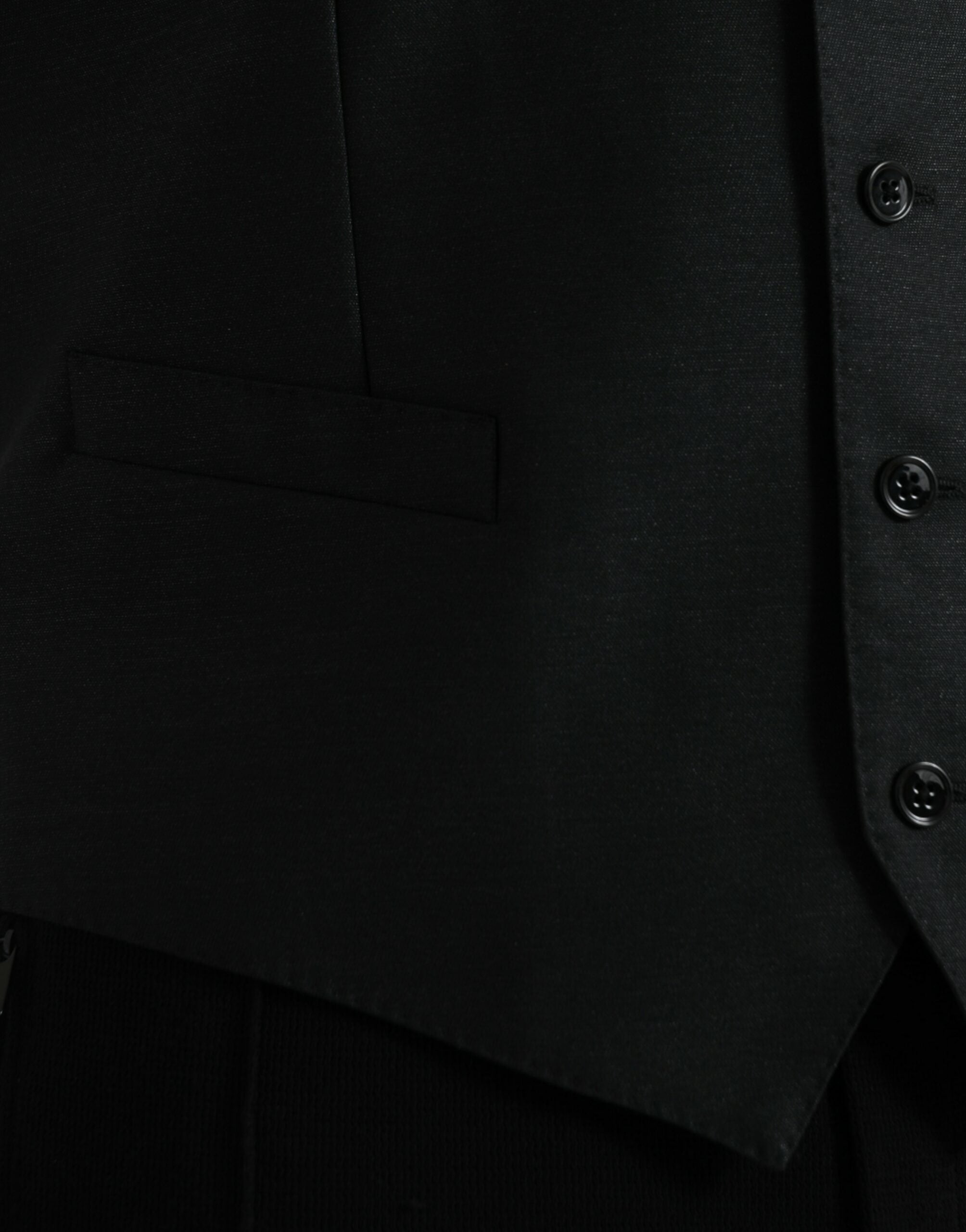 Black Wool Vest Dress Formal Waistcoat