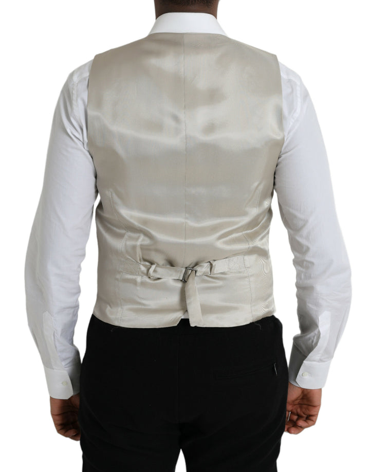 Light Grey Wool Formal Dress Vest Waistcoat