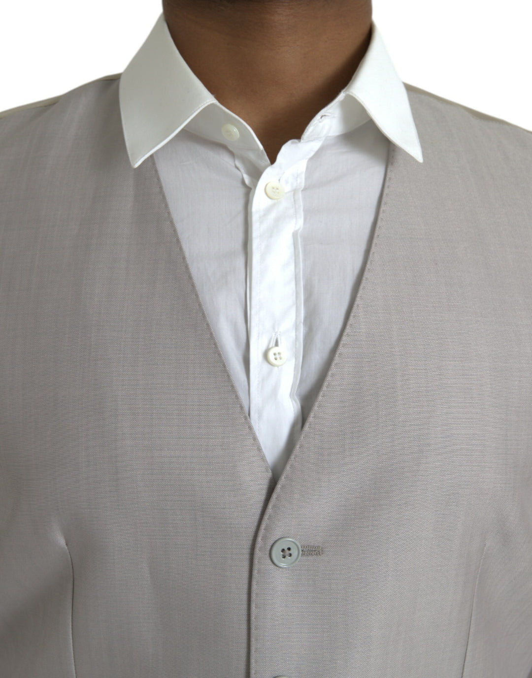 Light Grey Wool Formal Dress Vest Waistcoat
