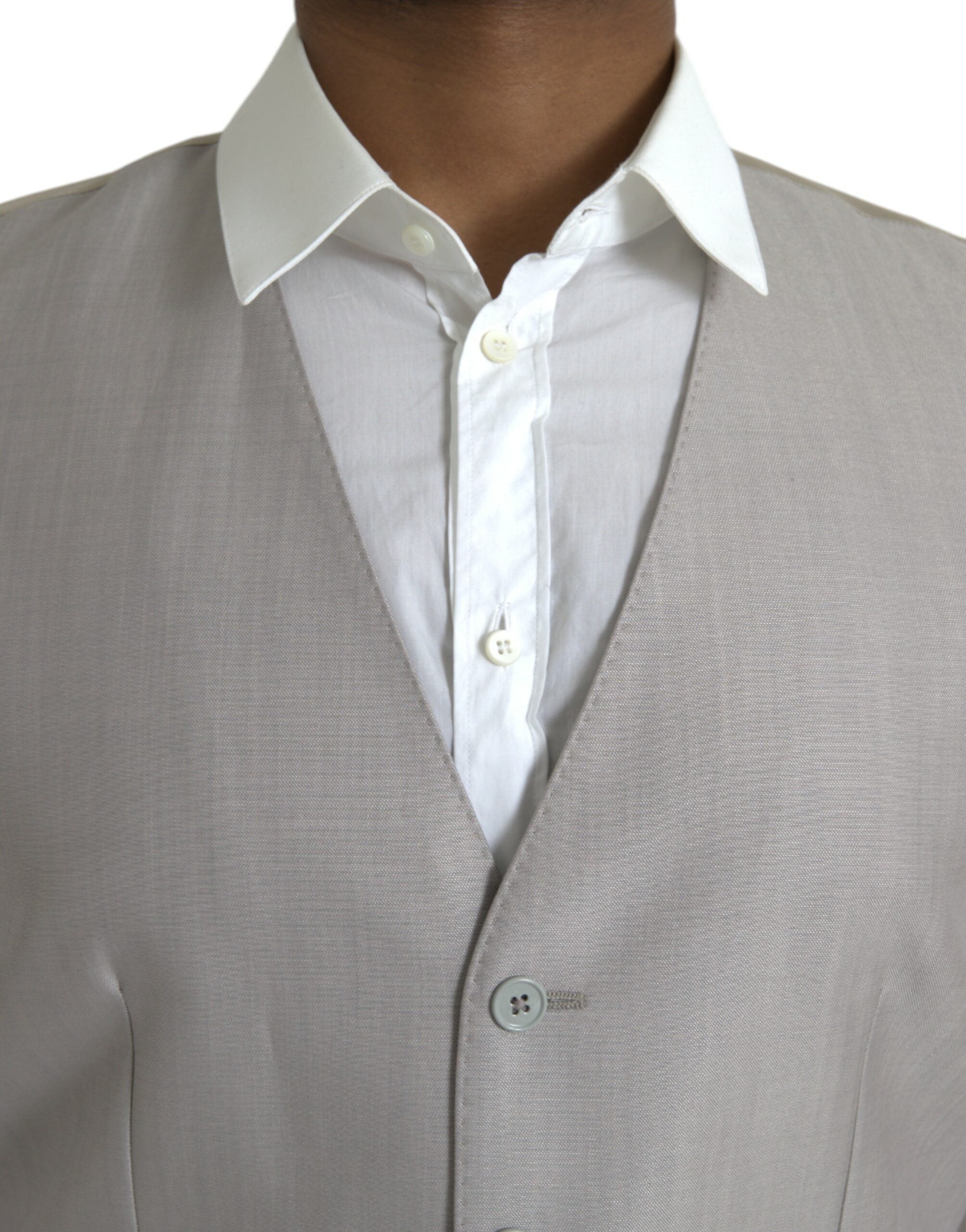 Light Grey Wool Formal Dress Vest Waistcoat