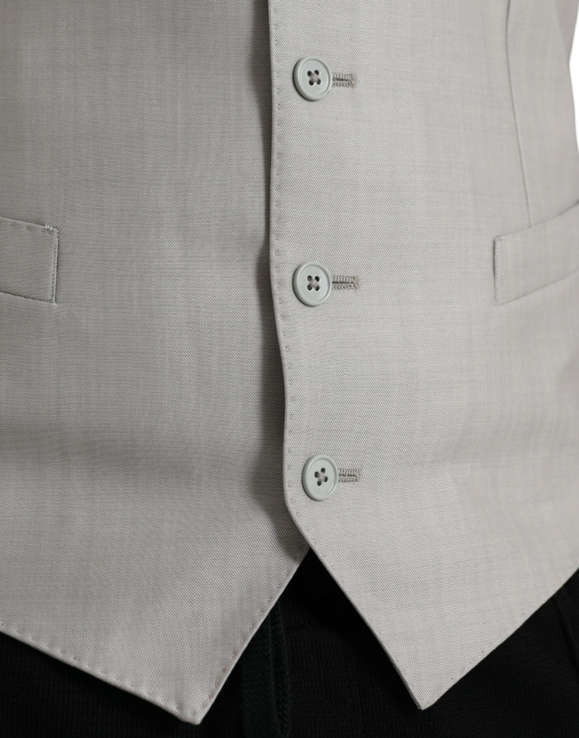 Light Grey Wool Formal Dress Vest Waistcoat