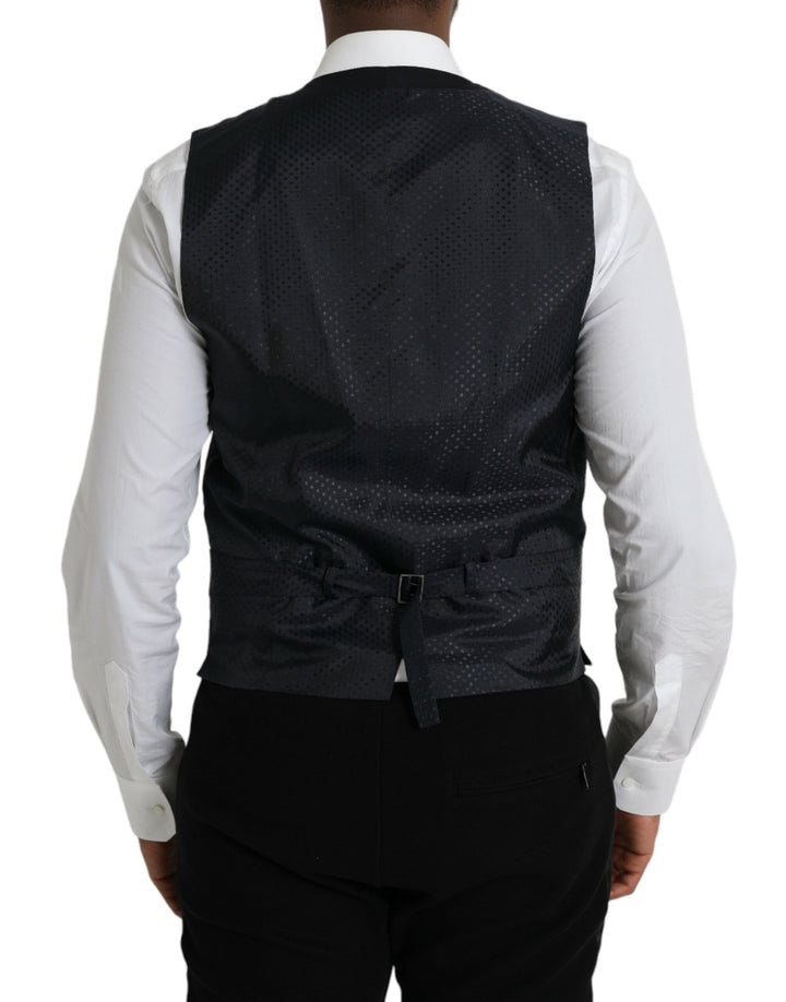 Black Wool Vest Dress Formal Waistcoat