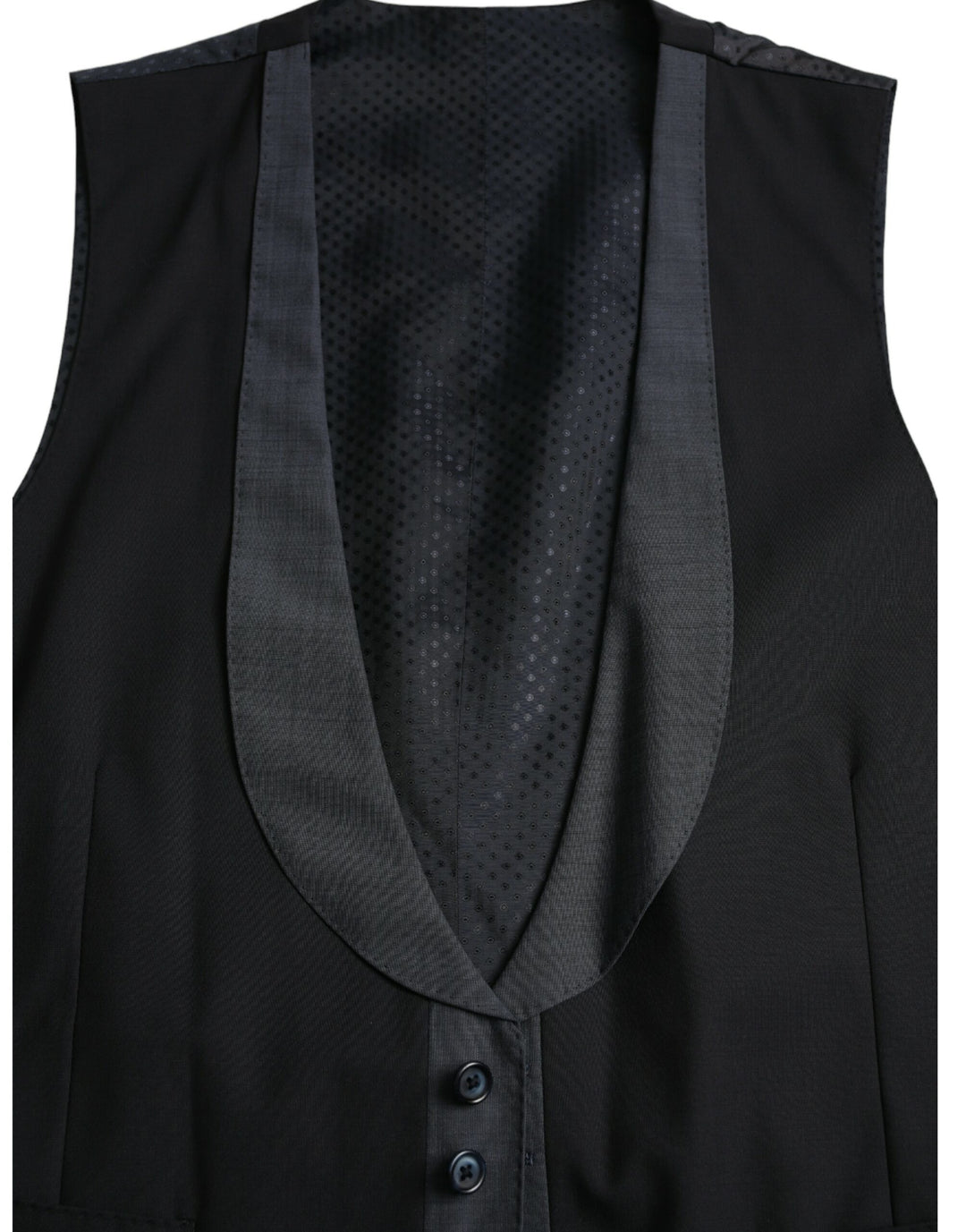 Black Wool Vest Dress Formal Waistcoat