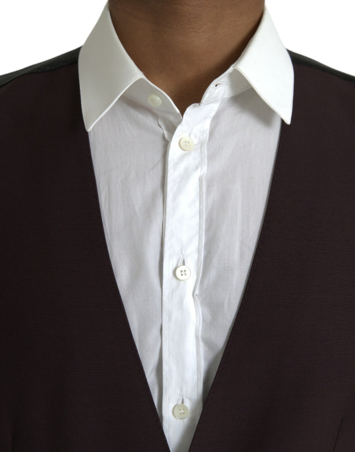 Braunes Wollwams Kleid Formelle Weste