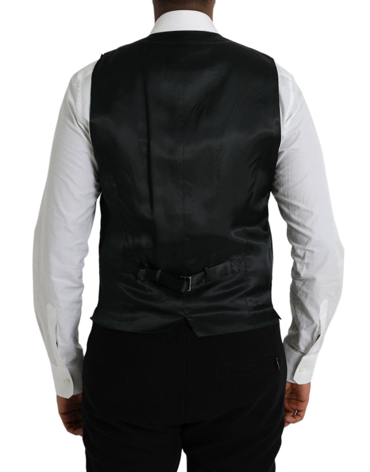 Black Cotton Vest Dress Formal Waistcoat