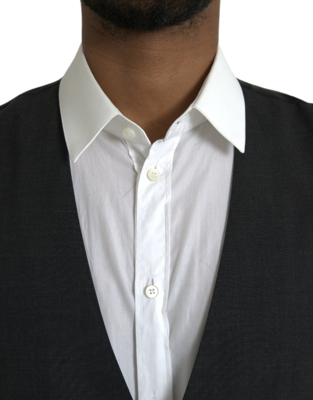 Black Cotton Vest Dress Formal Waistcoat