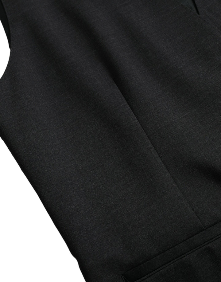 Black Cotton Vest Dress Formal Waistcoat