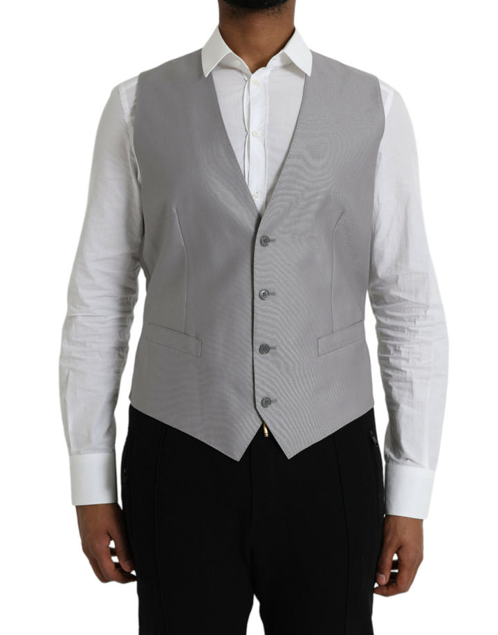 Light Grey Wool Formal Dress Vest Waistcoat
