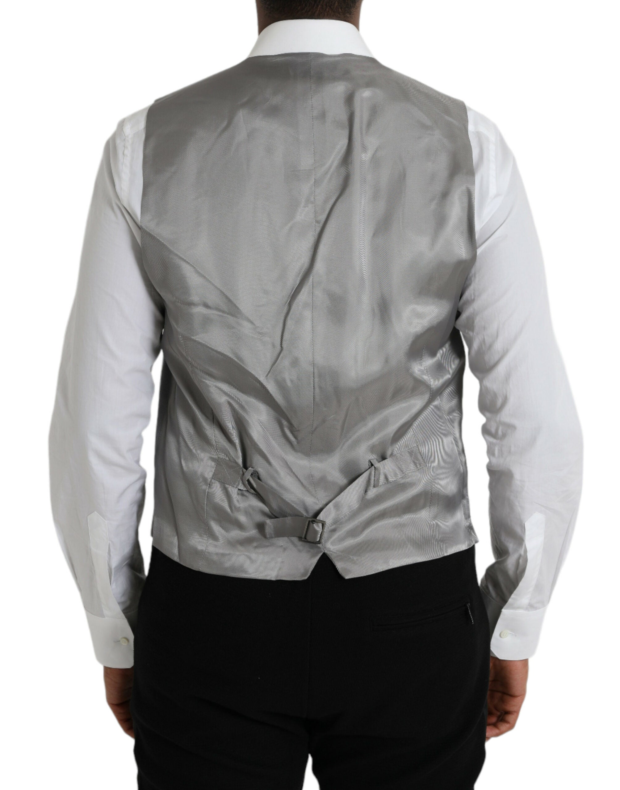 Light Grey Wool Formal Dress Vest Waistcoat