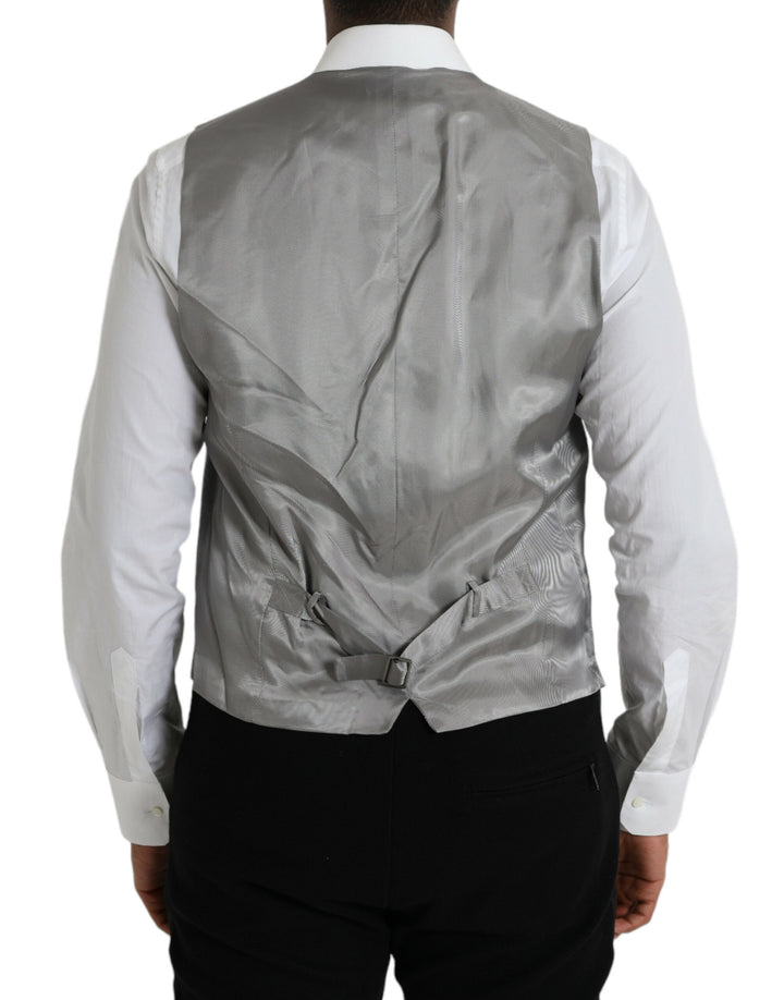 Light Grey Wool Formal Dress Vest Waistcoat