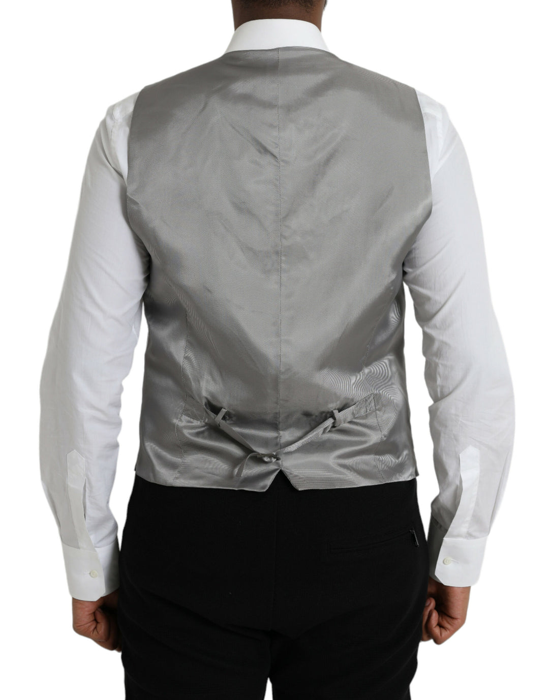 Light Grey Wool Formal Dress Vest Waistcoat