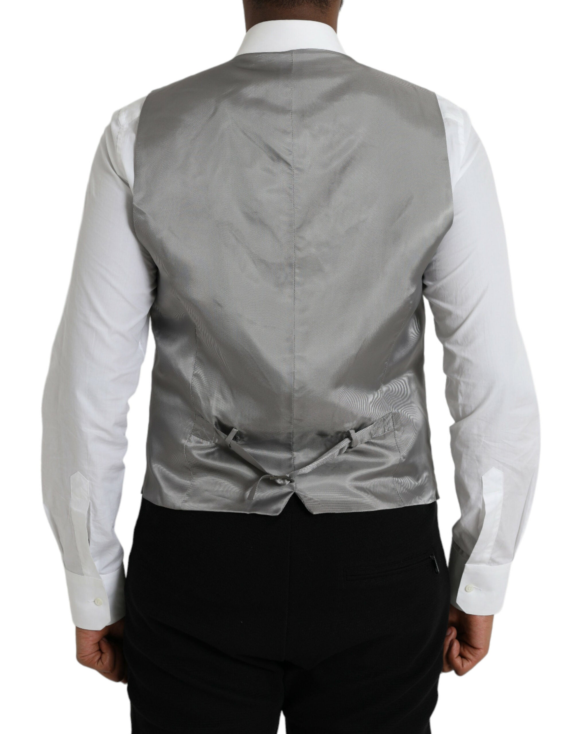 Light Grey Wool Formal Dress Vest Waistcoat