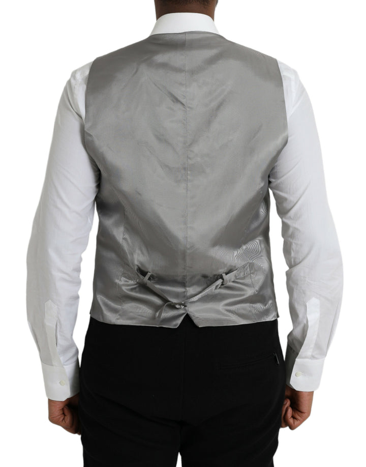 Light Grey Wool Formal Dress Vest Waistcoat