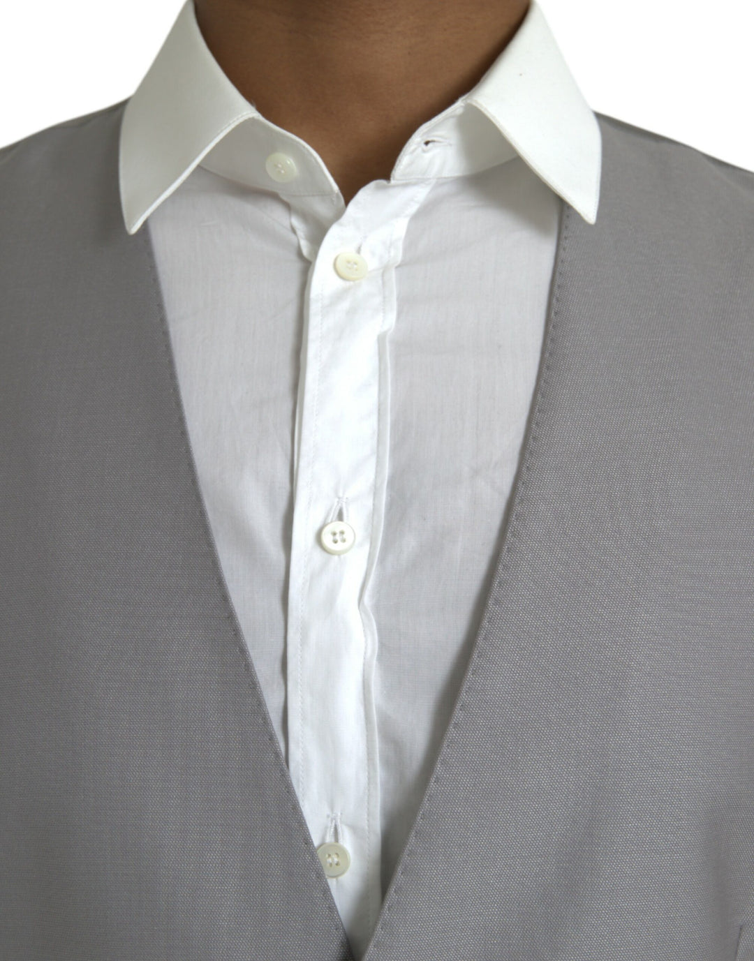 Light Grey Wool Formal Dress Vest Waistcoat