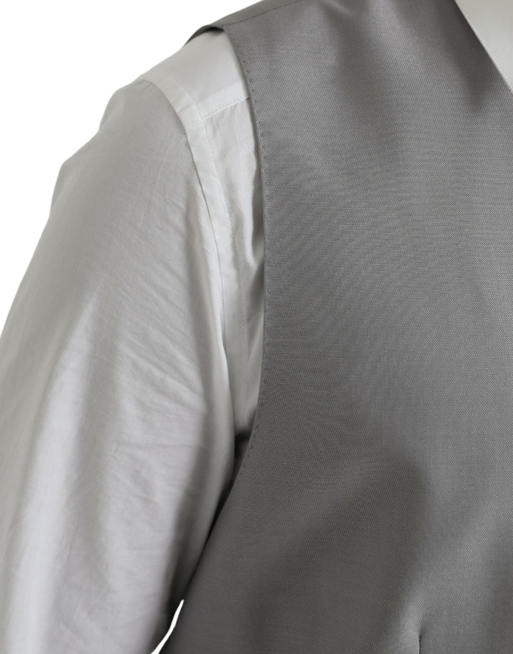 Light Grey Wool Formal Dress Vest Waistcoat