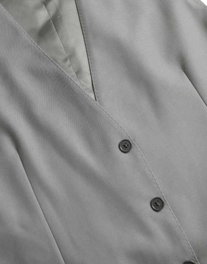 Light Grey Wool Formal Dress Vest Waistcoat