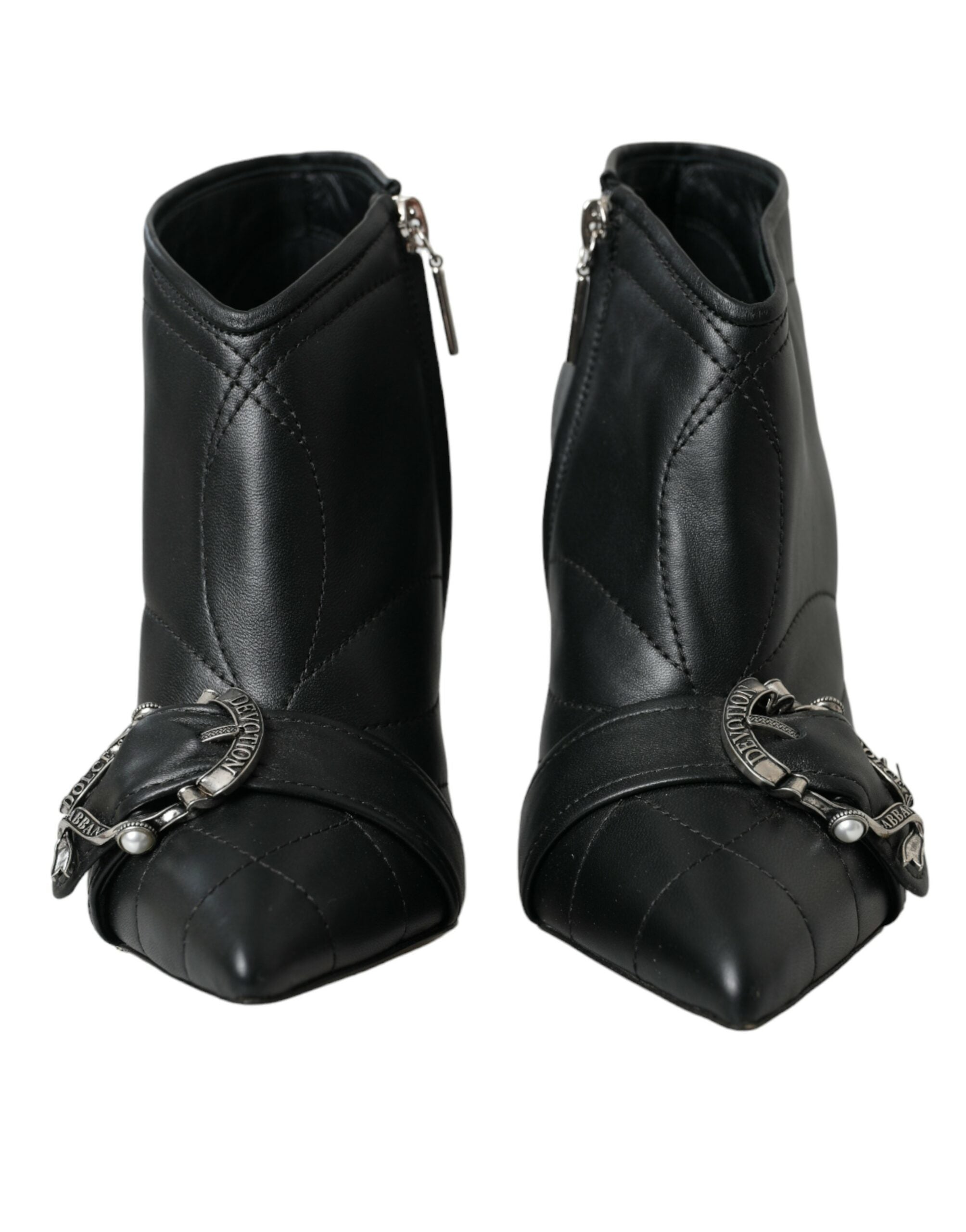 Black Devotion Quilted Buckle Boots Shoes