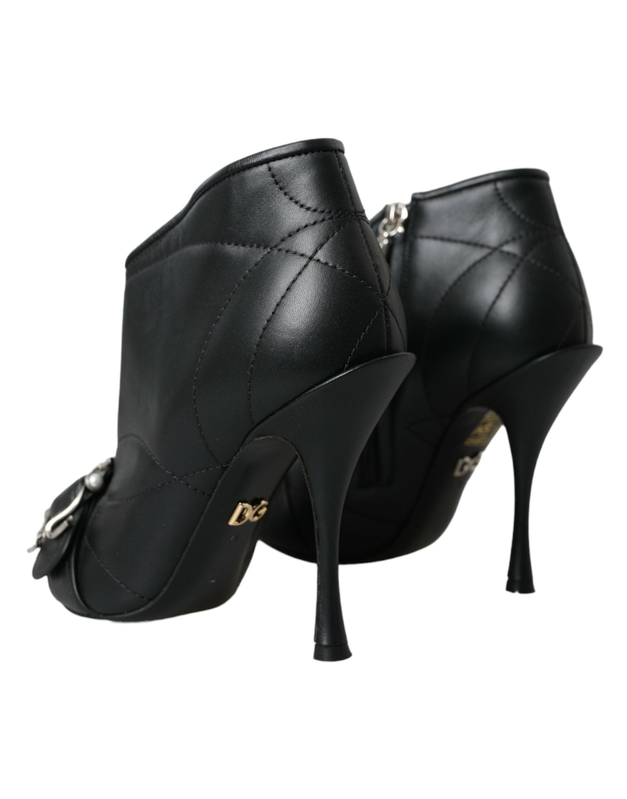 Black Devotion Quilted Buckle Boots Shoes