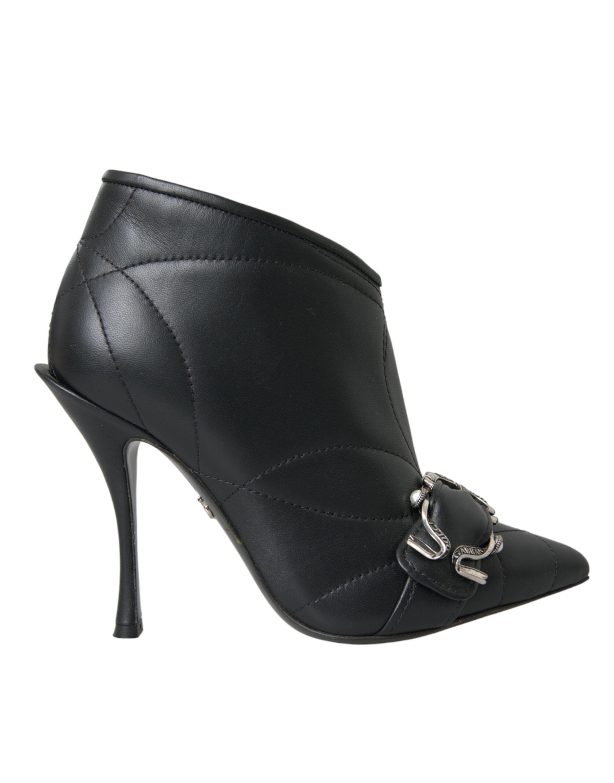 Black Devotion Quilted Buckle Boots Shoes
