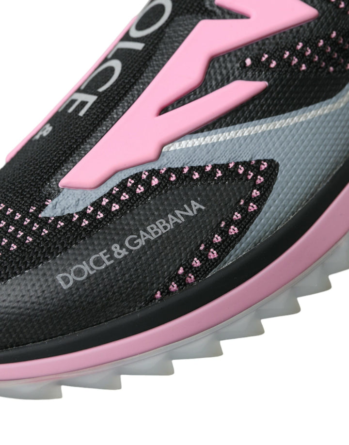 Dolce & Gabbana Schwarz Rosa Slip On Sorrento Sneakers Schuhe