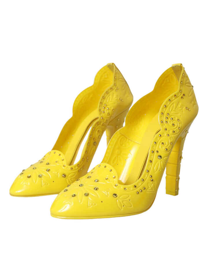 Gelb Kristall CINDERELLA Heels Pumps Schuhe
