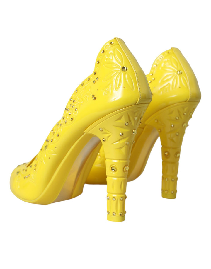 Gelb Kristall CINDERELLA Heels Pumps Schuhe