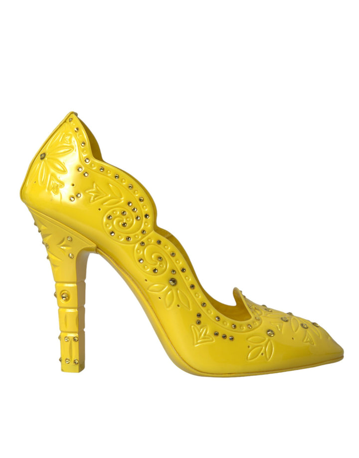 Gelb Kristall CINDERELLA Heels Pumps Schuhe