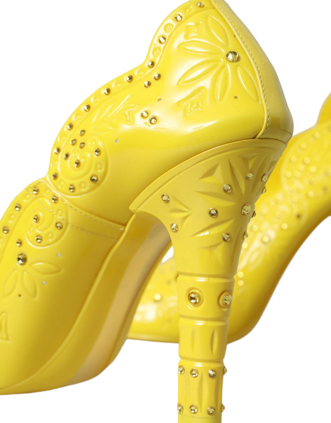 Gelb Kristall CINDERELLA Heels Pumps Schuhe