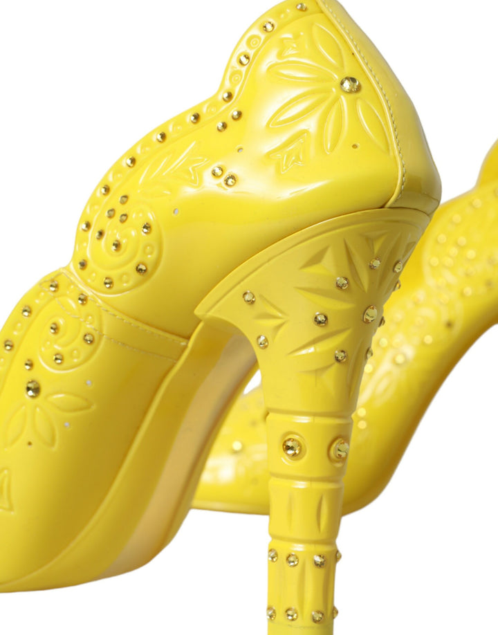 Gelb Kristall CINDERELLA Heels Pumps Schuhe
