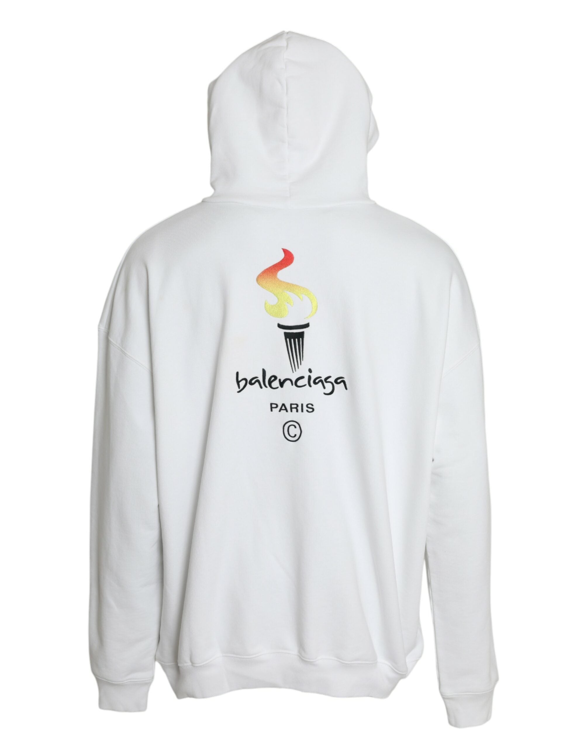 White cotton logo hoodie sweatshirt pullover