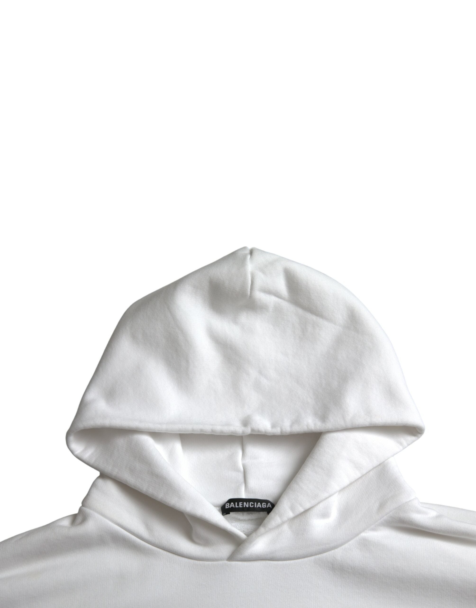 White cotton logo hoodie sweatshirt pullover