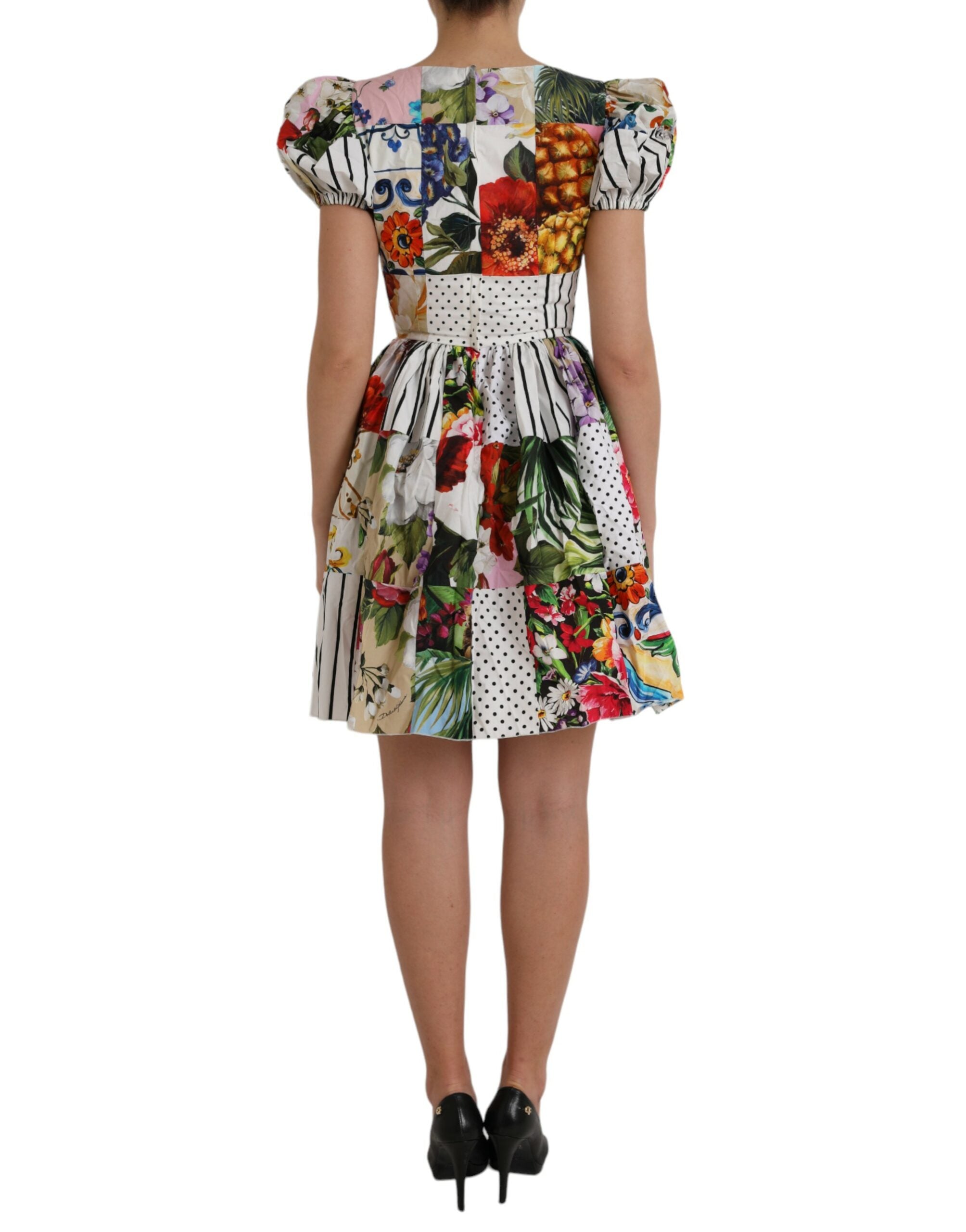 Multicolor patchwork cotton mini dress Aline