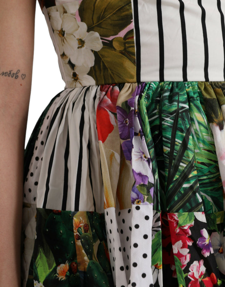 Multicolor Patchwork-Baumwoll-Minikleid Aline
