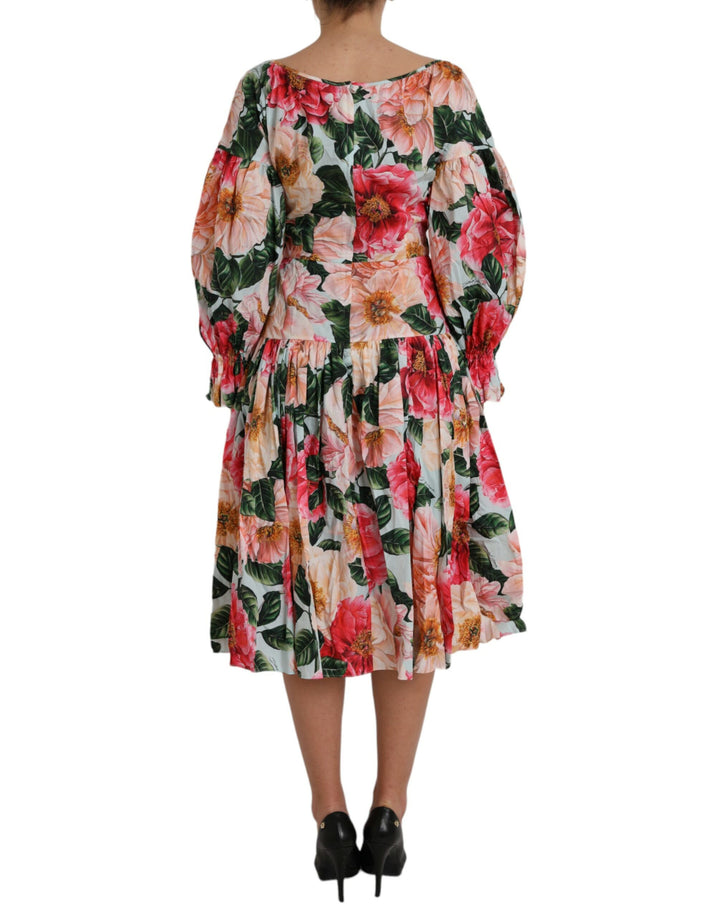 Multicolor Floral CottonAline Plissee-Kleid